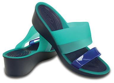 Crocs Color Block Translucent Mini Wedge